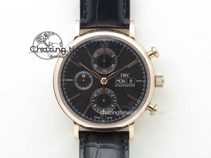 MIROTIME 0113 SmartChoice Mark XVIII IW327006 Titanium M+F 1:1 Best Edition Black Dial on Brown Leather Strap A 7145